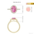 thumbnail image 4 of Angara Rings - Natural 1.9 ct Pink Sapphire Halo Ring with Diamonds in 14K Yellow Gold for Women (Size-9x7mm) | September Birthstone Jewelry, Birthday, Anniversary, Jewelry Gift for Women, 4 of 8