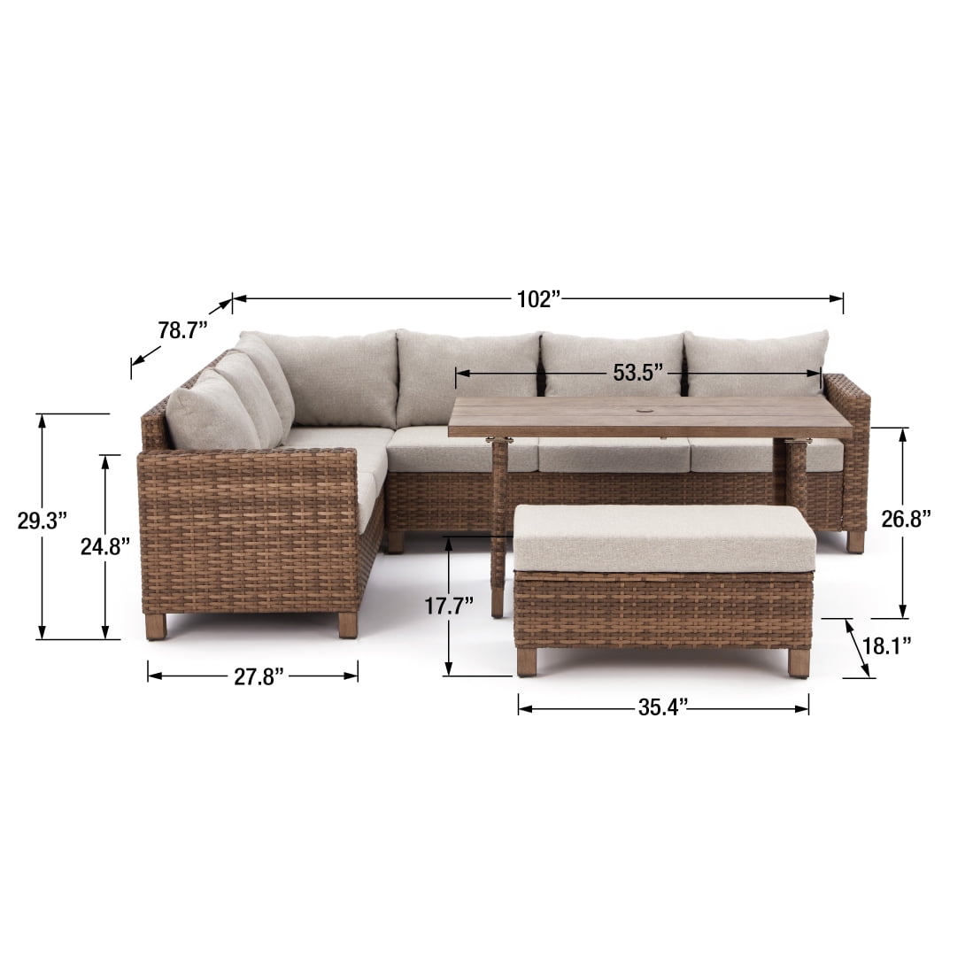Better homes & gardens brookbury wicker sectional sofa patio dining set hotsell