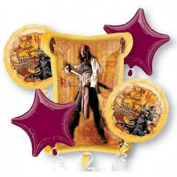 Pirates of the Caribbean 'Dead Man's Chest' Foil Mylar Balloon Bouquet (5pc)