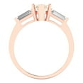 thumbnail image 4 of Three-Stone Engagement Ring for Women - 2ct Natural Morganite in 18K Rose Gold Promise Ring, 4 of 6