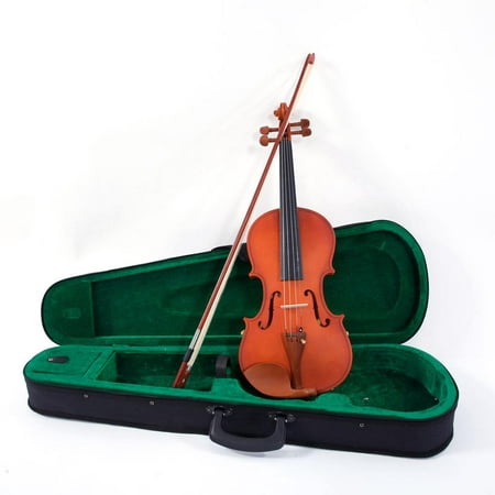 Glarry 1/2 1/4 3/4 1/8 4/4 Antique Solid Wood Handmade Matt Violin for Beginners + Case + Bow + Rosin + Strings + Shoulder Rest +