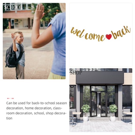 TINKSKY Welcome Back Banner Welcome Back Banner Decor School Party Decor Decorative Paper Banner