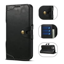 Wallet Case for iPhone 12 Mini for Business Women Men, Allytech Card Holder Pocket PU Leather TPU Back Flip Kickstand Magnetic Closure Cover for iPhone 12 Mini 5.4 inch 2020, Black