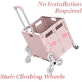 thumbnail image 4 of Viviendo Foldable Shopping Trolley, 65L Collapsible Utility Cart, Folding Portable Crate Handcart with Climbing Wheels and Metal Telescopic Handle - Green, 4 of 9