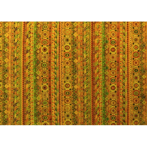 Ahgly Company Indoor Rectangle Abstract Yellow Modern Area Rugs, 7' x 9'