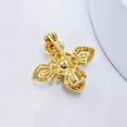 thumbnail image 4 of Cross Flower CZ Brooch, Cubic Zirconia Crystal Pin, Gold Tone Finish, Floral Design, 4 of 10