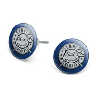Teenage Mutant Ninja Turtles Rebels Badge Novelty Silver Plated Stud Earrings