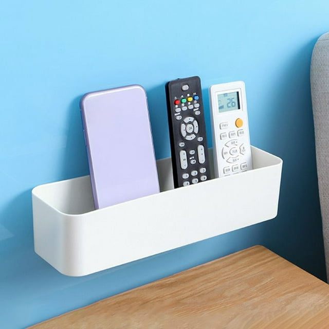 Organizador de pared blanco | Plástico ABS duradero para cocina y baño | Almacenamiento vertical que ahorra espacio para controles remotos, papelería y artículos pequeños