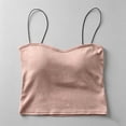 thumbnail image 2 of Sevevn Women's Basic Spaghetti Strap Crop Top Camisole Sleeveless Tube Cami Shirts Tank Tops With Removable Padding Pink Free Size, 2 of 6