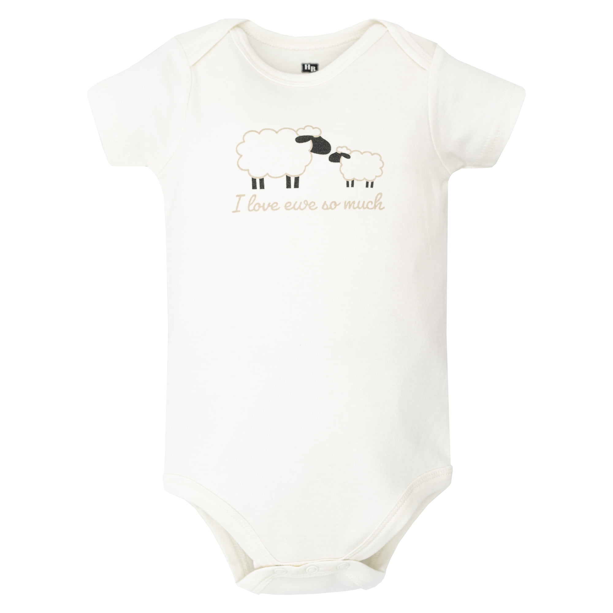 Hudson Baby Infant Cotton Bodysuits 5-Pack, Taupe Sheep, 18-24 Months