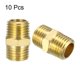 thumbnail image 3 of Conector de tubería de latón, niple hexagonal, 1/4" NPT x 1/4" NPT macho, 10 piezas, 3 of 3