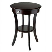 Contemporary Home Living 27” Cappuccino Brown Sasha Round Wooden Accent Table