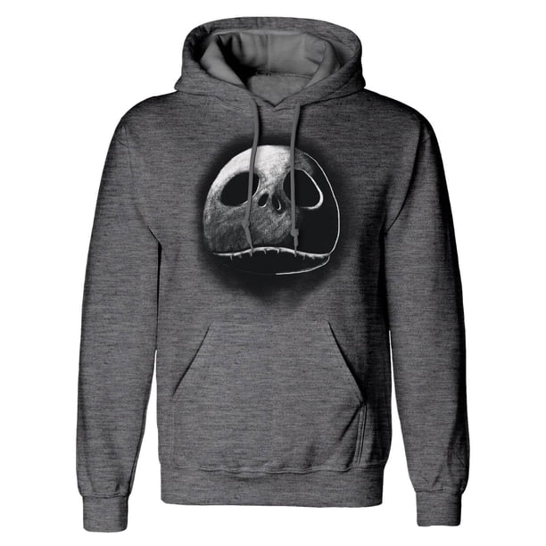 Nightmare Before Christmas - Sudadera Sketch Cara para Adultos Unisex (Gris Jaspeado Oscuro)