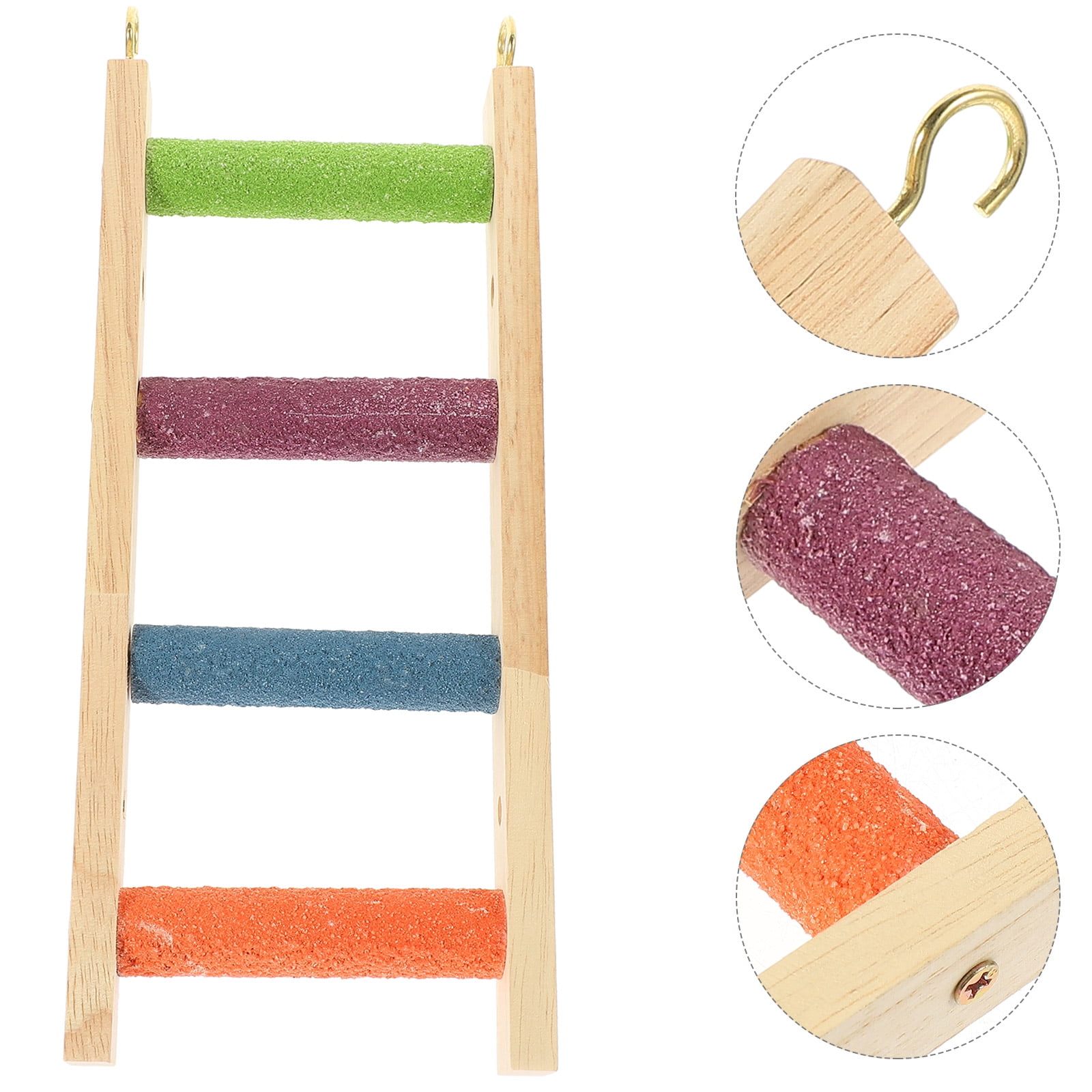 FONDOTIN Macaw Ladder Wood 1 Set for Small Pets