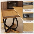 thumbnail image 5 of iPormis 59'' Extendable Round Dining Table for 4 to 8, Kitchen Table with Sturdy X-Base Metal Legs, MDF Board , Space Saving, Easy Assembly,Oak, 5 of 8