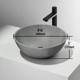 thumbnail image 6 of VIGO Ravenna Gothic Gray Concreto Stone 16 in. L x 16 in. W x 5 in. H Round Vessel Bathroom Sink, 6 of 8