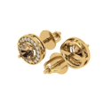 thumbnail image 2 of Clara Pucci 1.18Ct Champagne Round Cut VVS1 Screw Back Stud 18k Solid hypoallergenic Gold Designer Earrings For April, 2 of 7