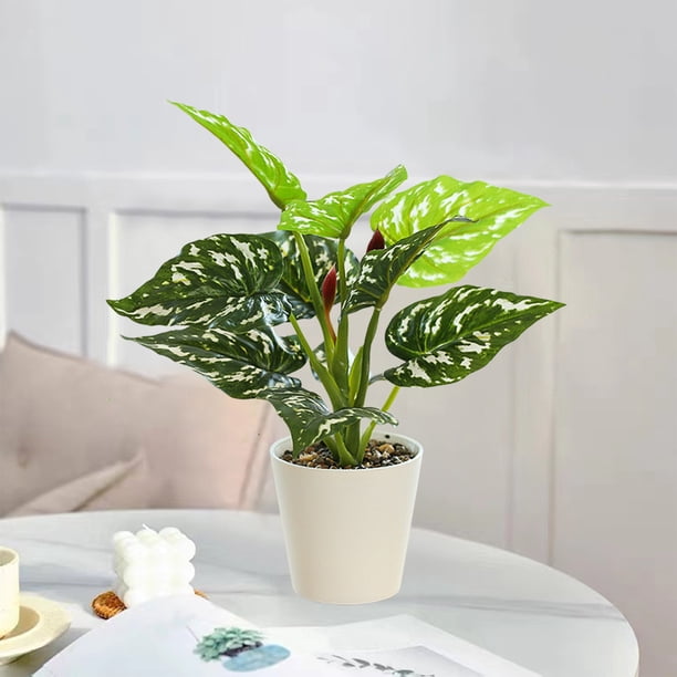 Artificial Potted Plants Realistic Simulation Green Plants Indoor Home Desk Bookshelf Decor Faux Greenery Decorative Houseplants for Living Room Office
