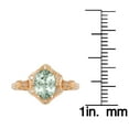 thumbnail image 3 of 10k Yellow Gold Vintage Style Genuine Oval Green Amethyst and Diamond Halo Ring, 3 of 5