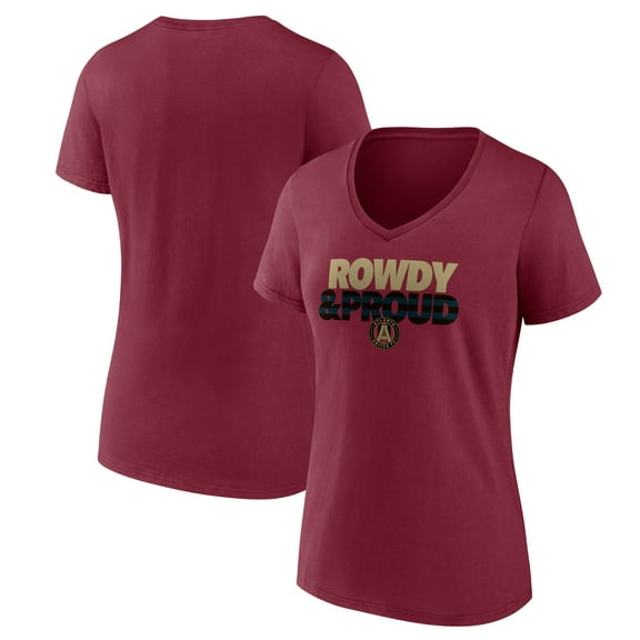 Women's Red Atlanta United FC Hometown Collection Logo V-Neck T-Shirt