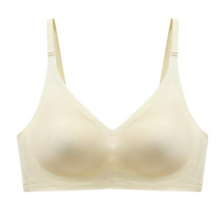 Yuzhih Women s Wireless Bras No Underwire Seamless Push up Bralettes Comfy V Neck Wirefree Full Coverage Bra