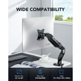 thumbnail image 2 of Single Monitor Mount, 13 to 32 Inch Design Monitor Arm, Adjustable Stand, Vesa Mount with Clamp and Grommet Base - Fits 4.4 to 19.8lbs LCD Computer Monitors,Black, 2 of 12