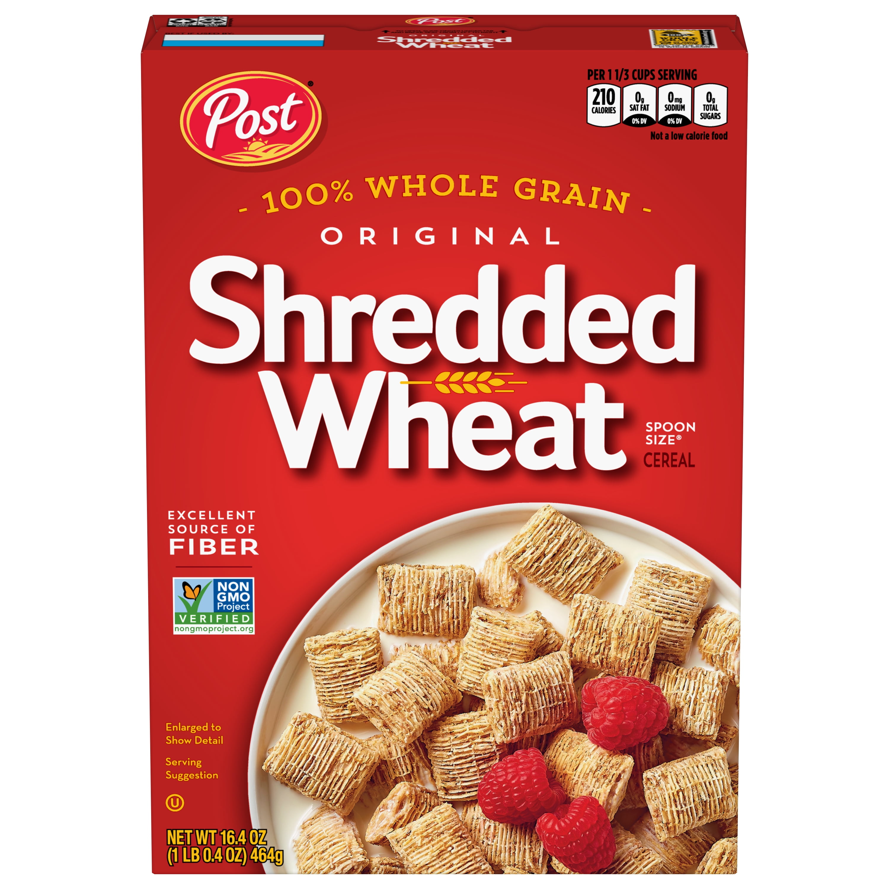 Post Spoon Size Shredded Wheat, Whole Grain Breakfast Cereal, Excellent
