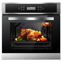 Sunmaki Single Wall Oven 24 Inch Electric Built-in Convection Oven 2.5 Cu.Ft 240V LED Digital Display Touch Control Timer Alarm Clock Child Lock for Kitchen, 2800W