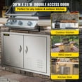 thumbnail image 3 of VEVOR 30W x 21H inch Double Door with Vents BBQ Access Door Stainless Steel Outdoor Kitchen Doors for BBQ Island, 3 of 9