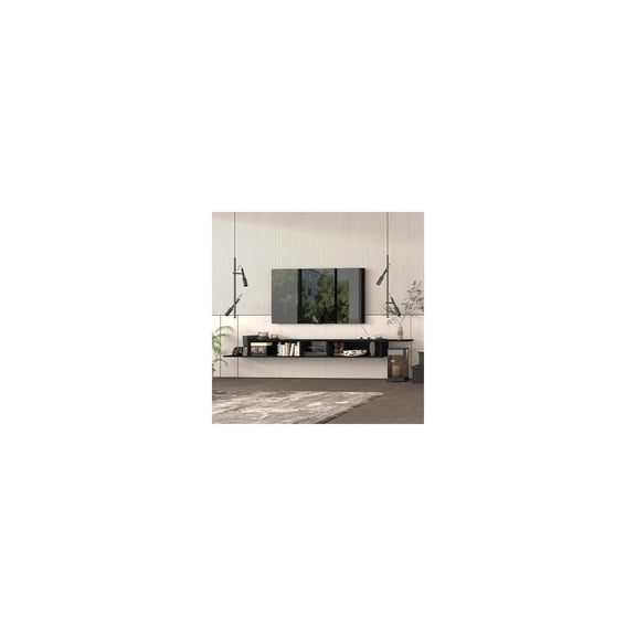 Atelier Mobili Floating TV Stand for Up to 100 Inch TVs - Wall Mounted Floating Shelf for Under TV, Entryway Organizer & Bedroom Vanity - Multi-Purpose Storage & Display Console