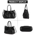 thumbnail image 2 of BadPiggies Women Satchel Handbags Top Handle Purse Medium Tote Bag Vegan Leather Shoulder Bag (Black), 2 of 9