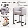 thumbnail image 6 of CRERIYO 26" Counter Height Bar Stools Set of 3, Fabric Upholstered Modern Barrel Bar Chairs with Metal Frame, Gray, 6 of 6