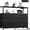 Charcoal Black 5 Drawers, variant on White Dresser for Bedroom with 5 Fabric Drawers, Entertainment Center with Open Shelf and Power Outlet for 45 inch TV, Dresser TV Stand with Storage for Closet, Hallway, College Dorm