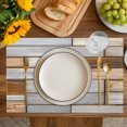 thumbnail image 4 of Brown Grey Vintage Placemats Set of 4, Retro Farmhouse Elegant Pastoral Placemats for Dining Table, Place Mats for Kitchen Tabletop, Waterproof Wipeable Dining Table Mats Set, 4 of 9