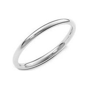 2MM Sterling Silver High Polish Plain Dome Tarnish Resistant Comfort Fit Wedding Band Ring Sz 12