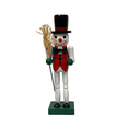 thumbnail image 1 of Momentum Brand Wooden Christmas 8 1/4" Nutcracker Snowman with Black Top Hat., 1 of 2