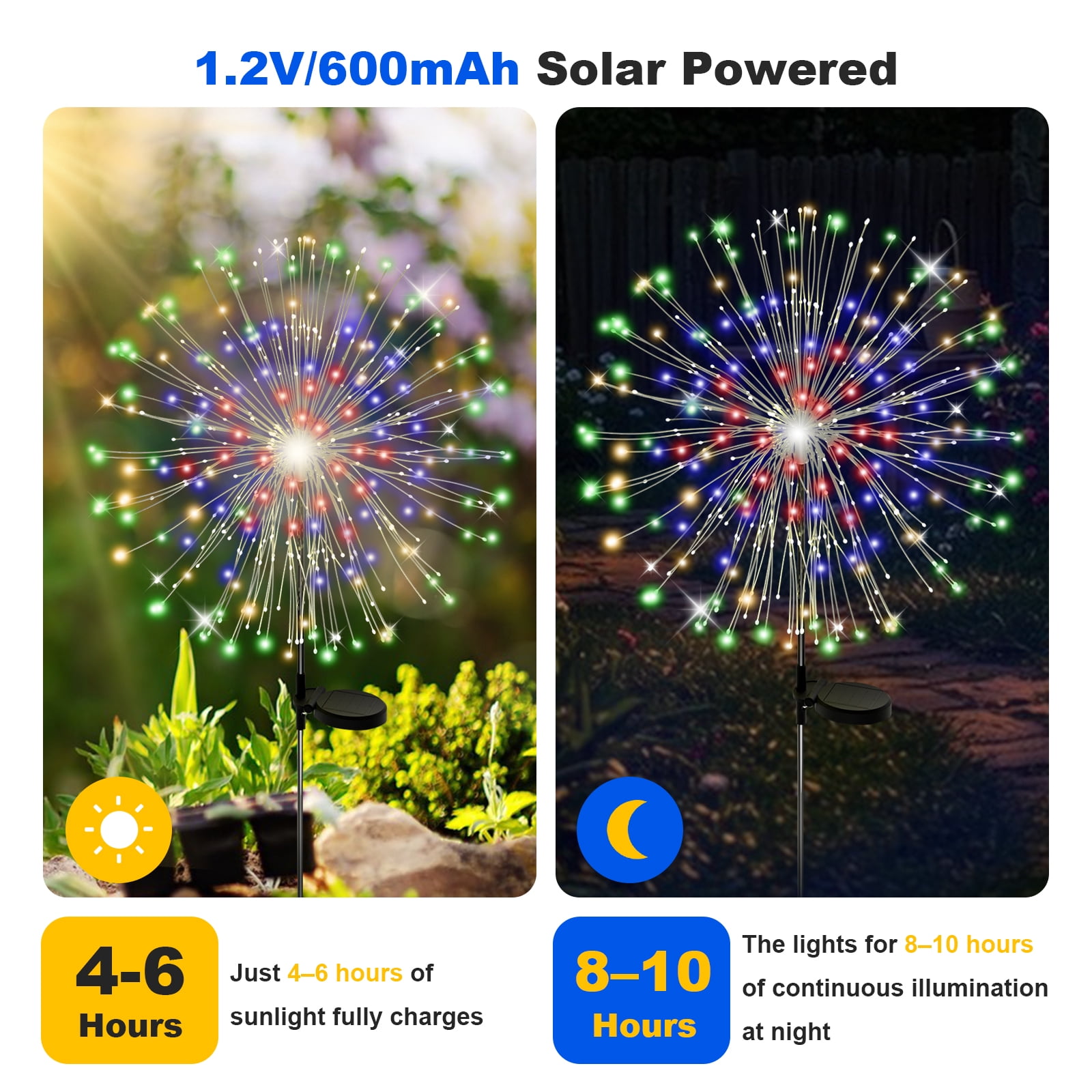 Solar Garden Stake Lights Firework, Outdoor Solar Lights With DIY Bendable Copper Wire, 6PCS Yard Decrations Waterproof for Outdoor Decor, Garden Decor, Outside Patio Decor, Chiristmas Decor