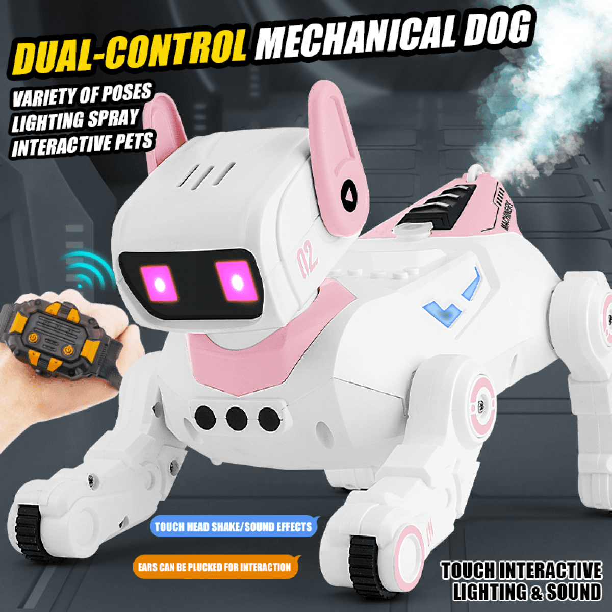 RC Robot Dog Toy for Kids, Interactive Remote Control Robotic Dog with Lights & Sounds, Programmable Puppy Robot for Ages 8+ Gifts