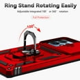thumbnail image 6 of for Motorola Edge Plus 2023 Case w/ Slide Camera Cover HD Screen Protector [ Grade 16ft. Drop Tested]  Ring Holder Kickstand Protective Phone Case for Motorola Edge+ Plus 2023, Red, 6 of 9