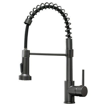 Forlcover Single Handle High Arc Pull Out Kitchen Faucet, Single Level Kitchen Sink Faucets with Pull Down Sprayer Matte Black