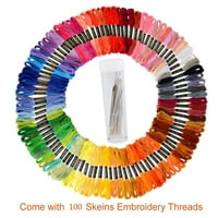 Premium Rainbow Color Embroidery Floss ? Cross Stitch Threads ? Friendship Bracelets Floss ? Crafts Floss ? 100 Skeins Per Pack, 30pcs Free Set of Embroidery Needles and 2 Threader