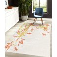 thumbnail image 4 of Dragonfly Decorative Rug, Swirled Floral Background Damask Curl Branches and Leaves Print, Quality Carpet for Bedroom Dorm and Living Room, 6 Sizes, Dark Peach, by Ambesonne, 4 of 4