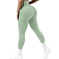 thumbnail image 5 of Aoiroe Leggings for Women,Active Tummy Control Pants for Yoga Running & Daily Wear Soft Athletic Yoga Pants Non See Through Leggings for Women Gym Shark Light green M, 5 of 5
