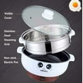 thumbnail image 4 of 2.8L (with Lid and Steamer) 4-IN-1 Multifunction Electric Cooker Skillet Grill Pot Wok Electric Hot Pot for Noodles Cook Rice Fried Stew Soup Steamed Fish Boiled Egg Non-stick, 4 of 5