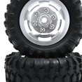 thumbnail image 4 of Bewildely 2 piezas 1/10 llantas de ruedas neumático RC pieza de actualización de plástico resistente al desgaste llantas de ruedas Rc Kits de construcción modelo Plata, 4 of 6