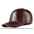 thumbnail image 1 of Spring Genuine Leather Baseball Cap In Men Brand New Warm Real Cow Leather Caps Hats ,Premium Material, 1 of 6