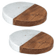 thumbnail image 1 of Posavasos de mármol y madera GoCraft | Posavasos de mármol blanco geométricos hechos a mano con madera de mango para sus bebidas y copas de vino/bar (juego de 2), 1 of 5