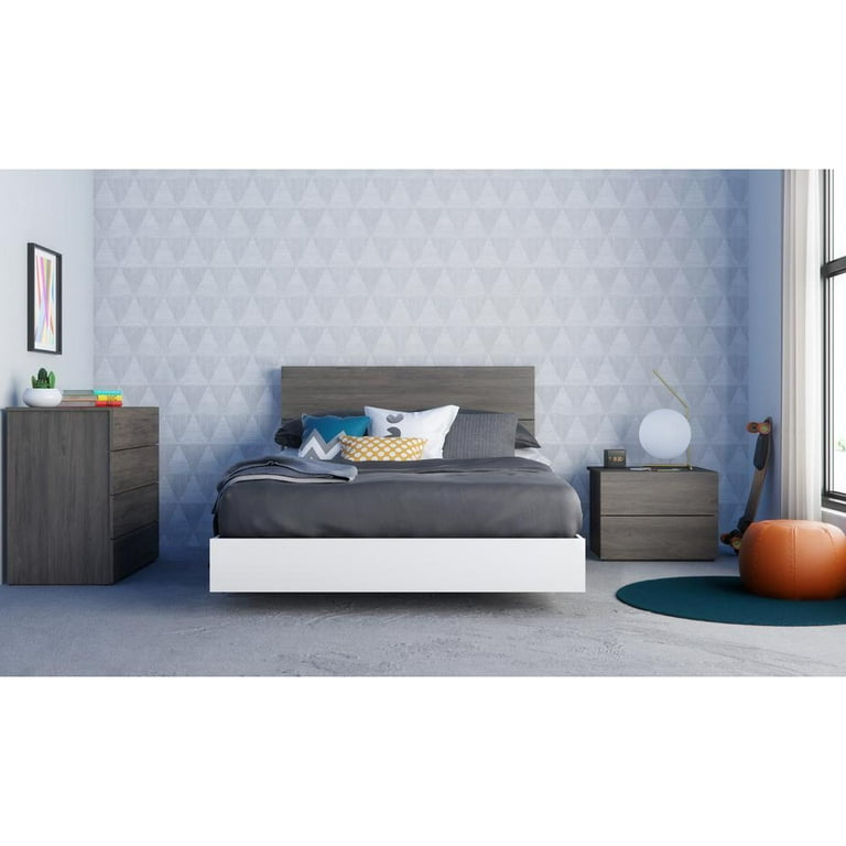 Nexera Full Size Platform Wood Bed Frame White