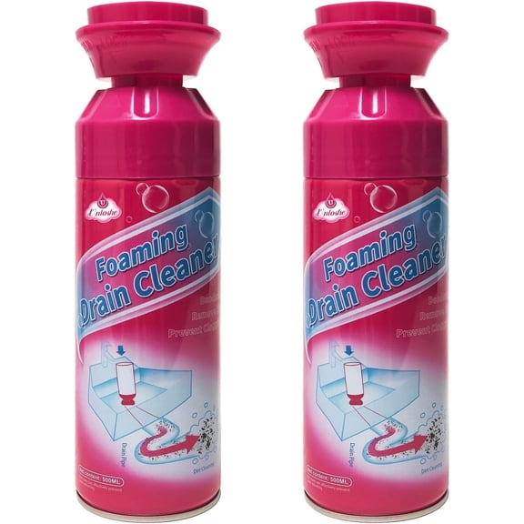 Foam Drain Cleaner - 2Pcs | Powerful Foaming Clog Remover for Kitchen, Bathroom, and Floor Drains | Safe on Pipes