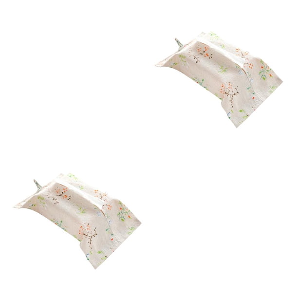 Cateissary Flores colgantes, caja de pañuelos con estampado de animales y plantas, cubierta de toalla de papel, soporte de almacenamiento de lino y una flor amarilla 2piezas Cateissary CBP055550